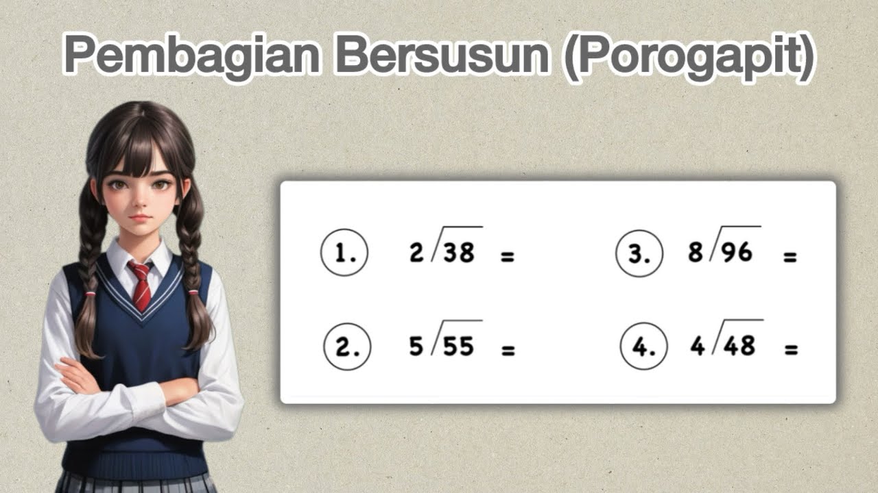 Cara Mudah Pembagian Bersusun atau Porogapit Contoh Soal dan