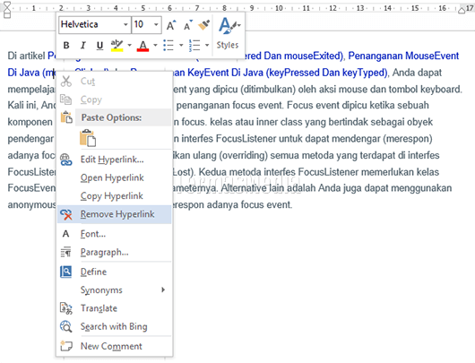 3 Cara Mudah Menghilangkan Hyperlink di Word yang Selama Ini Sering Salah Dilakukan