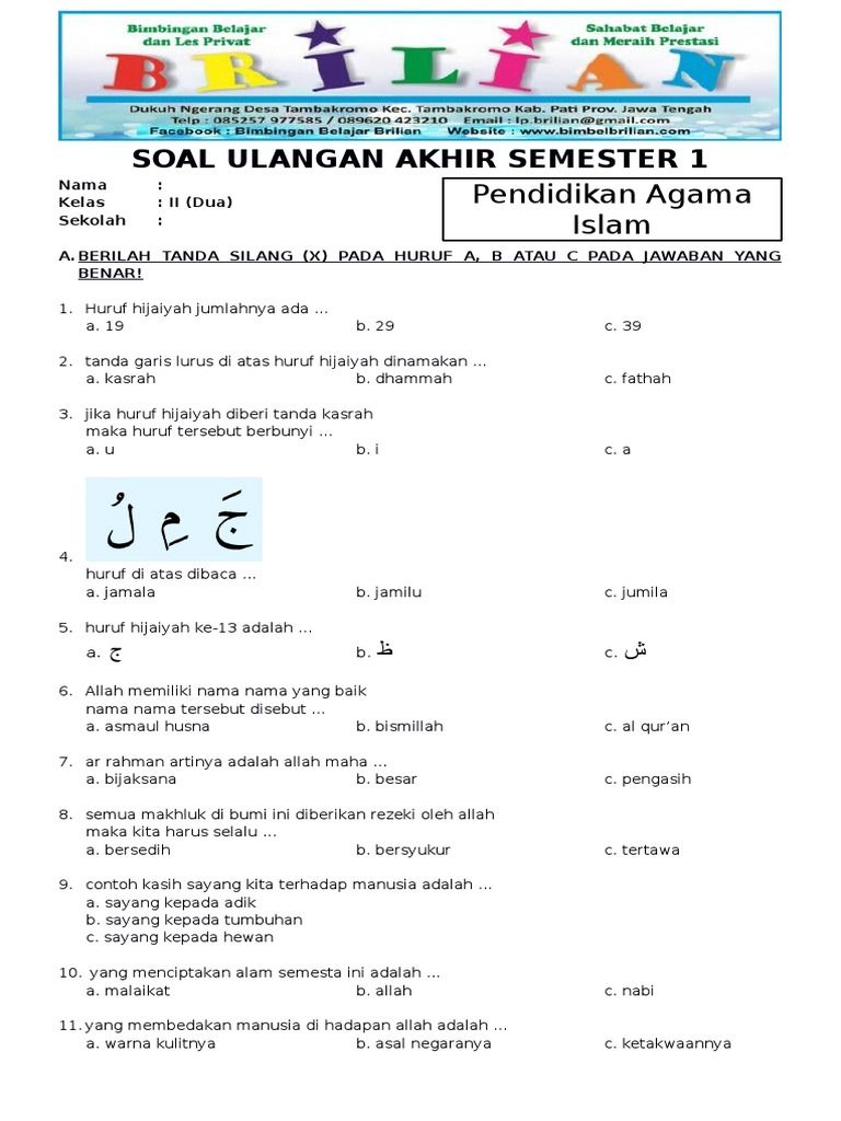 3 Fakta Penting Soal Agama Islam Kelas 2 Semester 1 yang Wajib Tahu Sebelum Ujian 3 Fakta Penting Soal Agama Islam Kelas 2 Semester 1 yang Wajib Tahu Sebelum Ujian