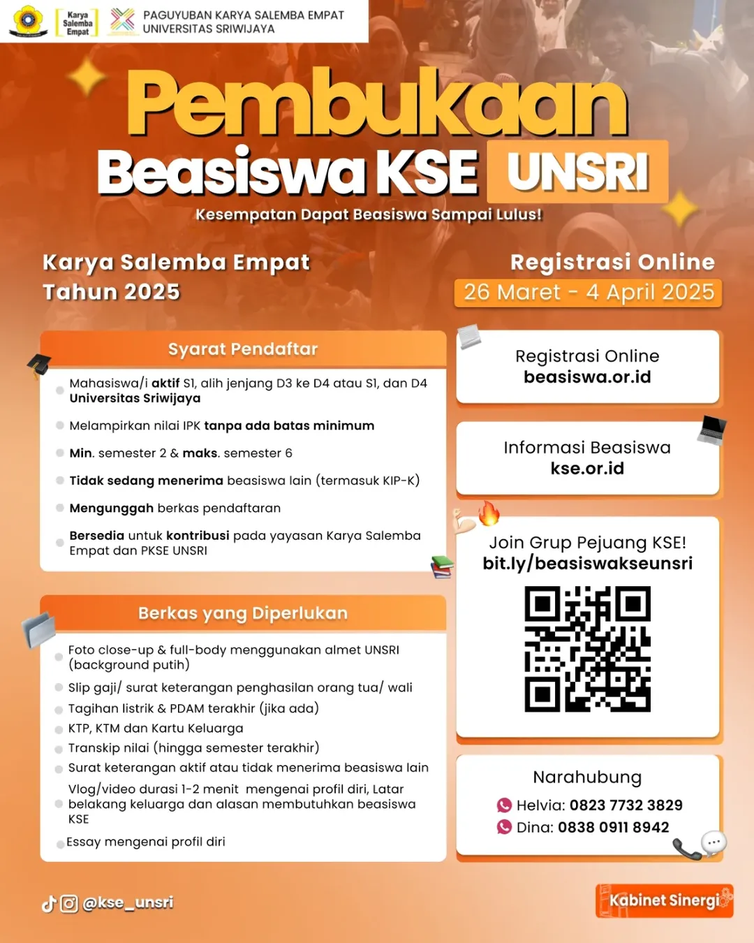 Pengumuman Program Beasiswa KSE Tahun 2025 FISIP UNSRI UNIVERSITAS Pengumuman Program Beasiswa KSE Tahun 2025 FISIP UNSRI UNIVERSITAS