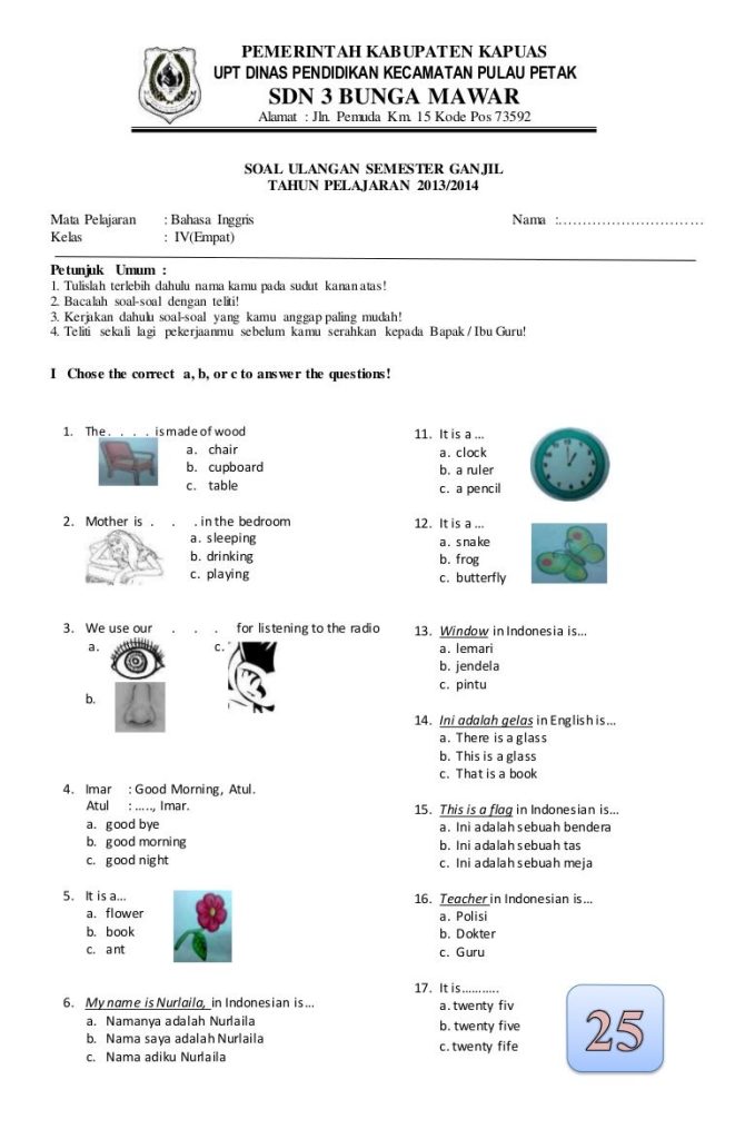 5 Fakta Mengejutkan Soal Bahasa Inggris Kelas 4 Semester 2 dan Kunci Jawaban yang Wajib Tahu