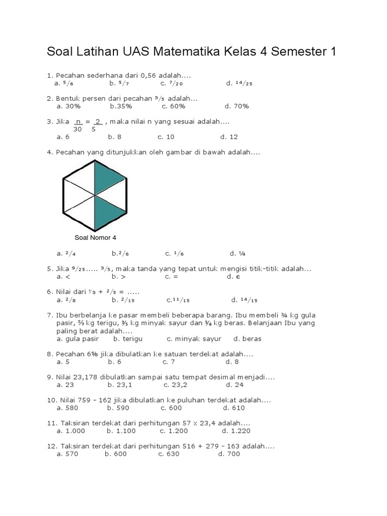 7 Rahasia Materi dan Soal Matematika Kelas 4 Semester 1 yang Wajib Diketahui Sebelum Ujian