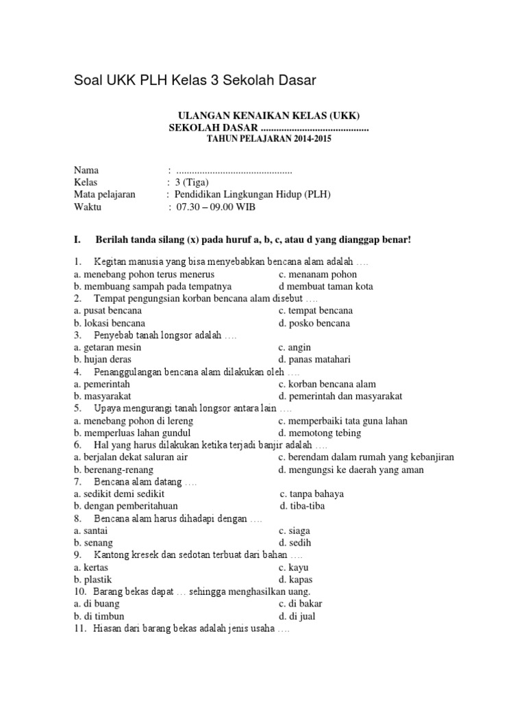 7 Rahasia coontoh contoh soal ukk semester 2 sd kelas 3 yang Tahu Sebelum Nilai Turun