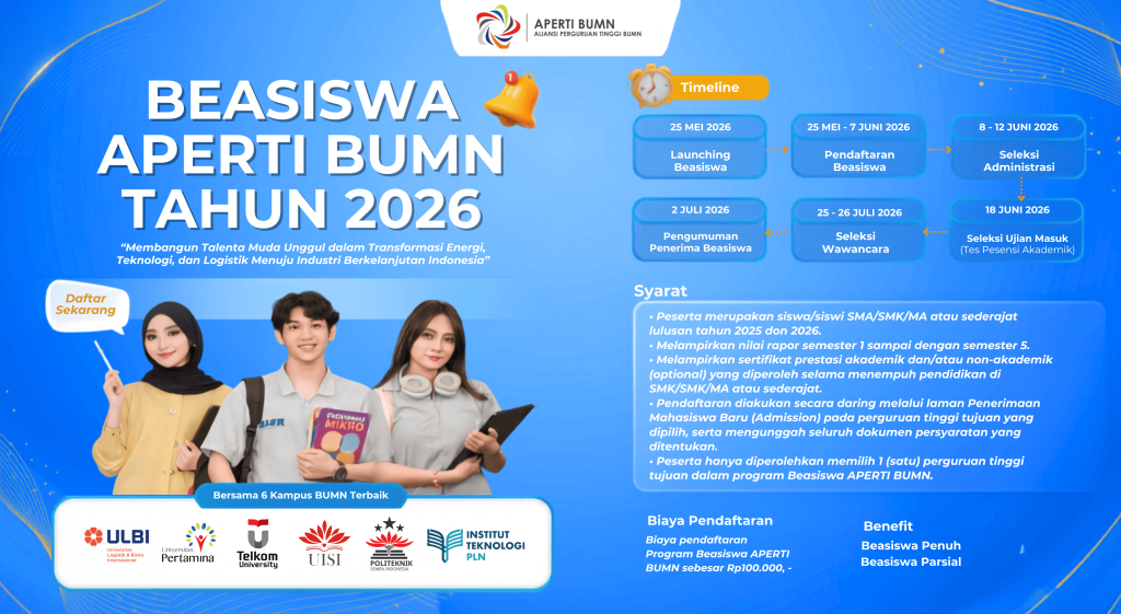 Beasiswa APERTI BUMN 2026 - Info PMB - Institut Teknologi PLN