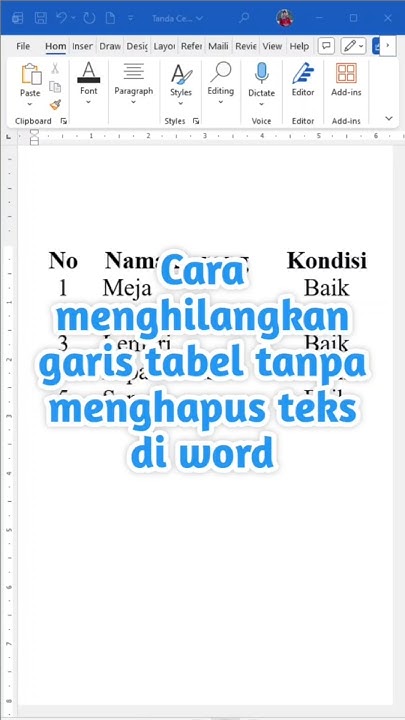 Cara menghilangkan garis tabel tanpa menghapus teks di word trikword