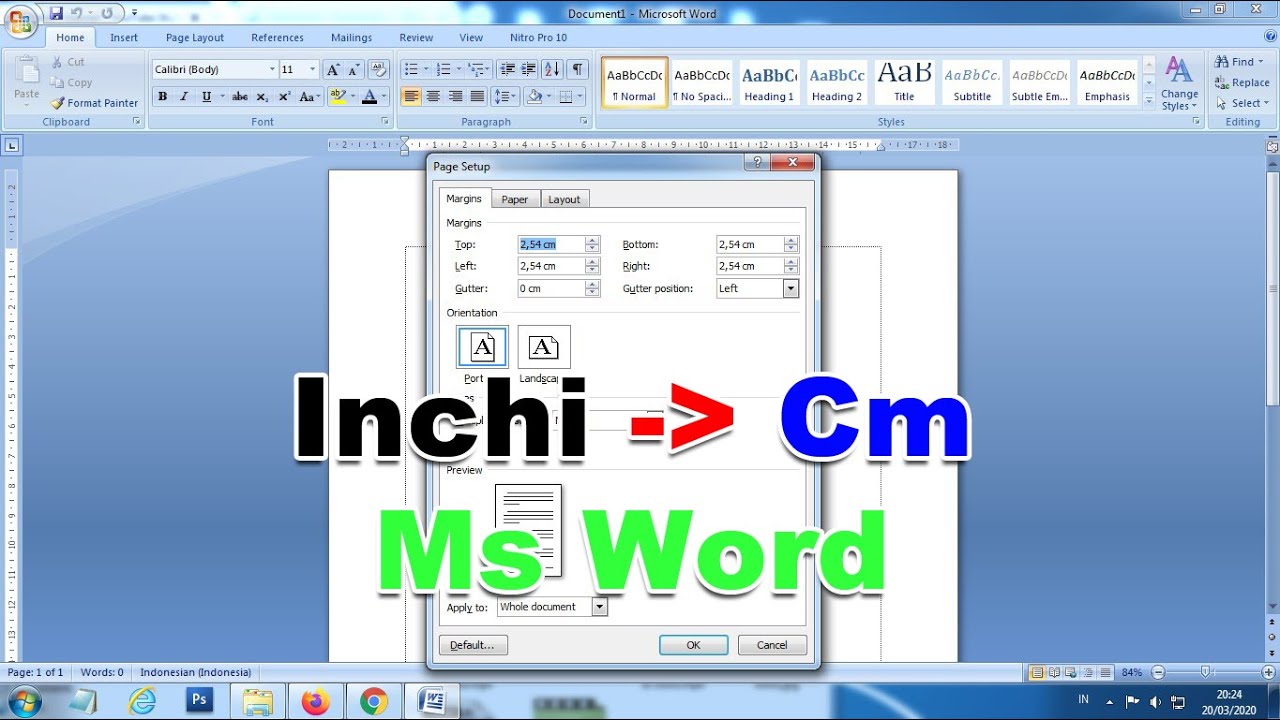CARA MERUBAH INCHI KE CM DI WORD 2007 2010 2013 - YouTube