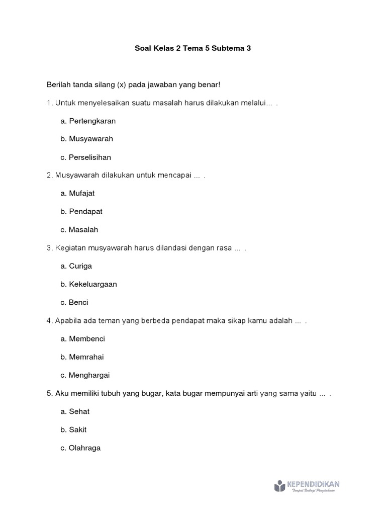 Rahasia Cara Mudah Menjawab soal sbdp kelas 2 tema 5 subtema 3 Agar Nilai Sempurna