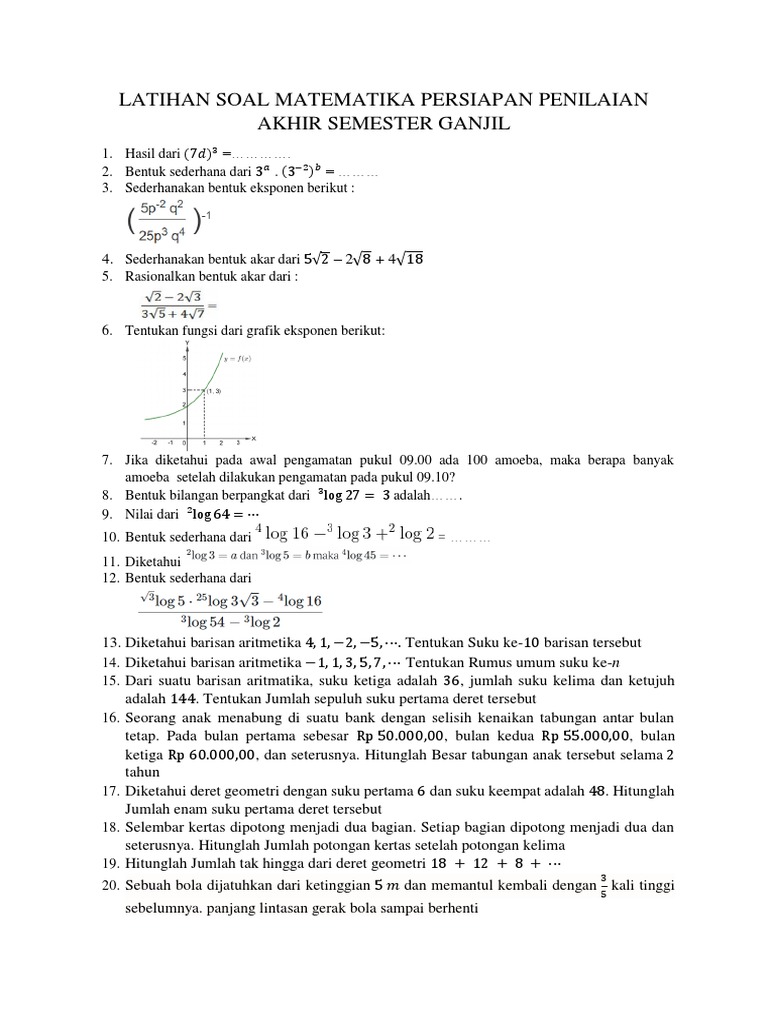 Rahasia Nilai Sempurna: Download Latihan Soal Matematika Wajib Kelas X Semester 2 PDF Ini Rahasia Nilai Sempurna: Download Latihan Soal Matematika Wajib Kelas X Semester 2 PDF Ini