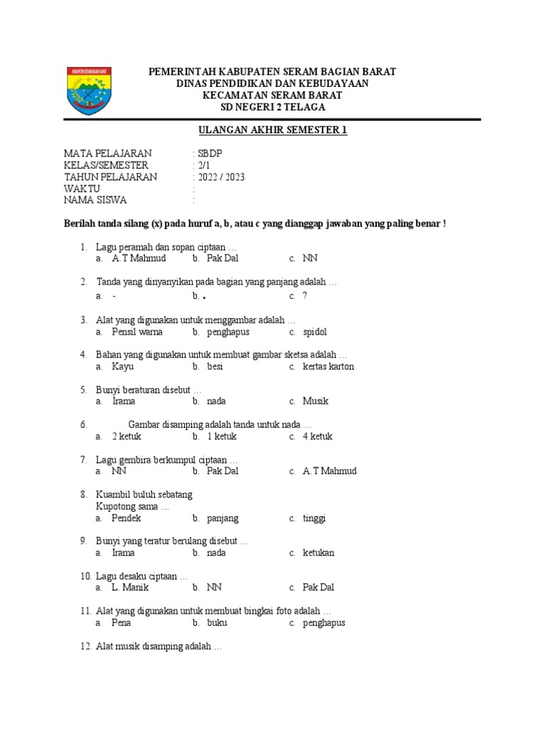 Rahasia Skor Sempurna Kerjakan Soal SBDP Kelas 2 Tema 2 Subtema 3 Sekarang Juga