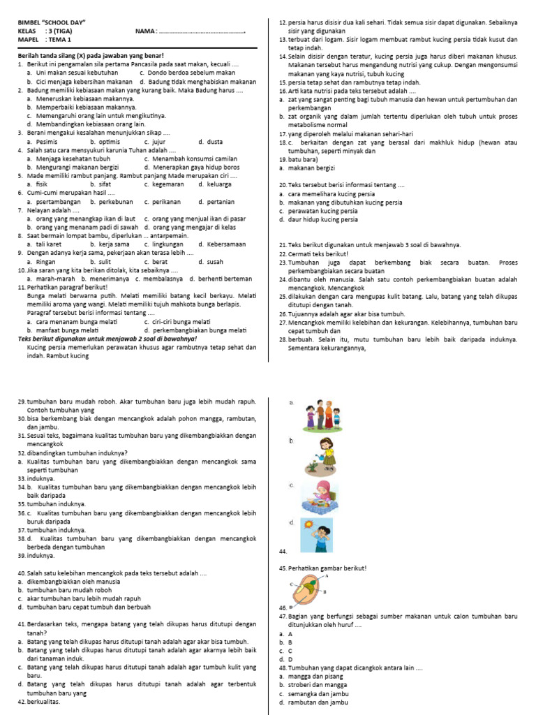 Rahasia Skor Sempurna Kerjakan soal tematik tema 1 kelas 3 semester 1 agar Juara Rahasia Skor Sempurna Kerjakan soal tematik tema 1 kelas 3 semester 1 agar Juara