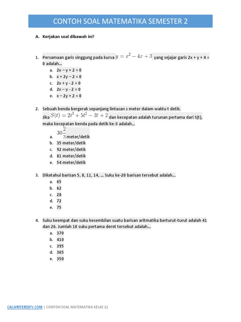 Rahasia Skor Tinggi Raih Nilai Sempurna Latihan Soal Matematika Wajib SMA Kelas 11 Semester 2 Rahasia Skor Tinggi Raih Nilai Sempurna Latihan Soal Matematika Wajib SMA Kelas 11 Semester 2
