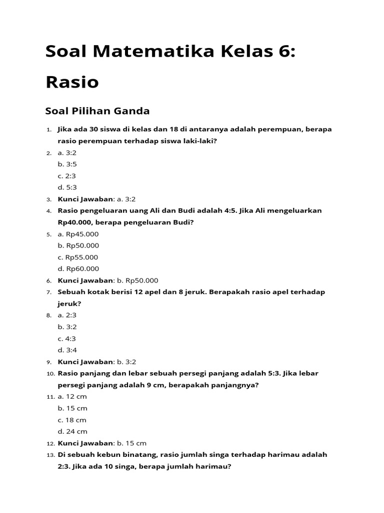 Rahasia Skor Tinggi Ternyata Kuasai Latihan Soal Matematika SD Kelas 6 Semester 2 Ini