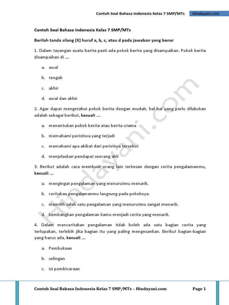 Rahasia Sukses Ujian dengan Latihan Soal SMP Kelas 7 Semester 1 Terbaru Ini