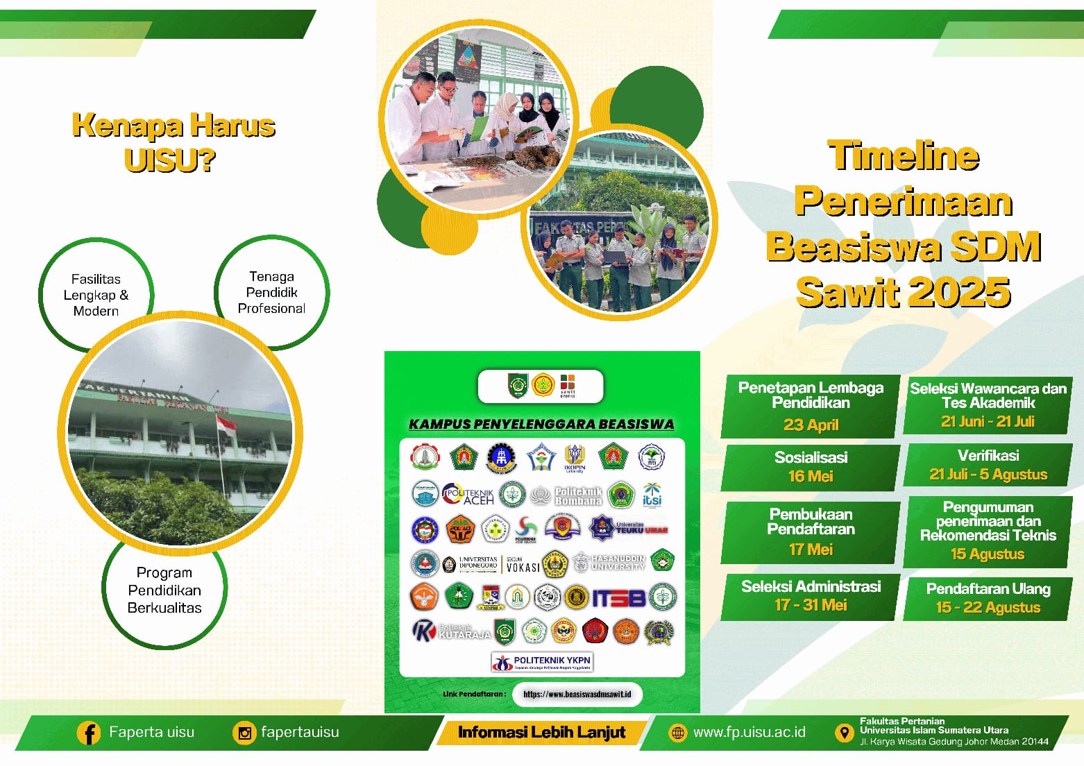 Penerimaan Beasiswa SDM Sawit 2025 Fakultas Pertanian