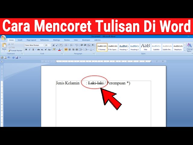 Panduan Lengkap Cara Mencoret Tulisan di Microsoft Word