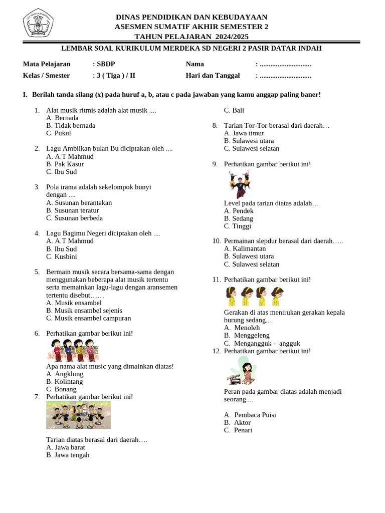 Ternyata Ini Kunci Jawaban Soal SBDP Kelas 3 Kurikulum 2013 Tema 3 Terbaru