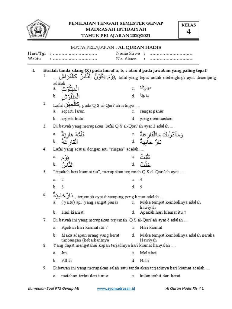 Ternyata Ini Kunci Menguasai Materi dan Soal Alquran Hadis Kelas 4 Semester 1 yang Jarang Diketahui