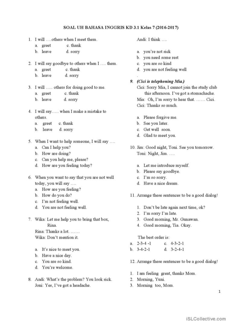 Terungkap Rahasia Jawaban Soal 3.1 Bahasa Inggris Kelas 7 yang Wajib Tahu Sebelum Ujian!