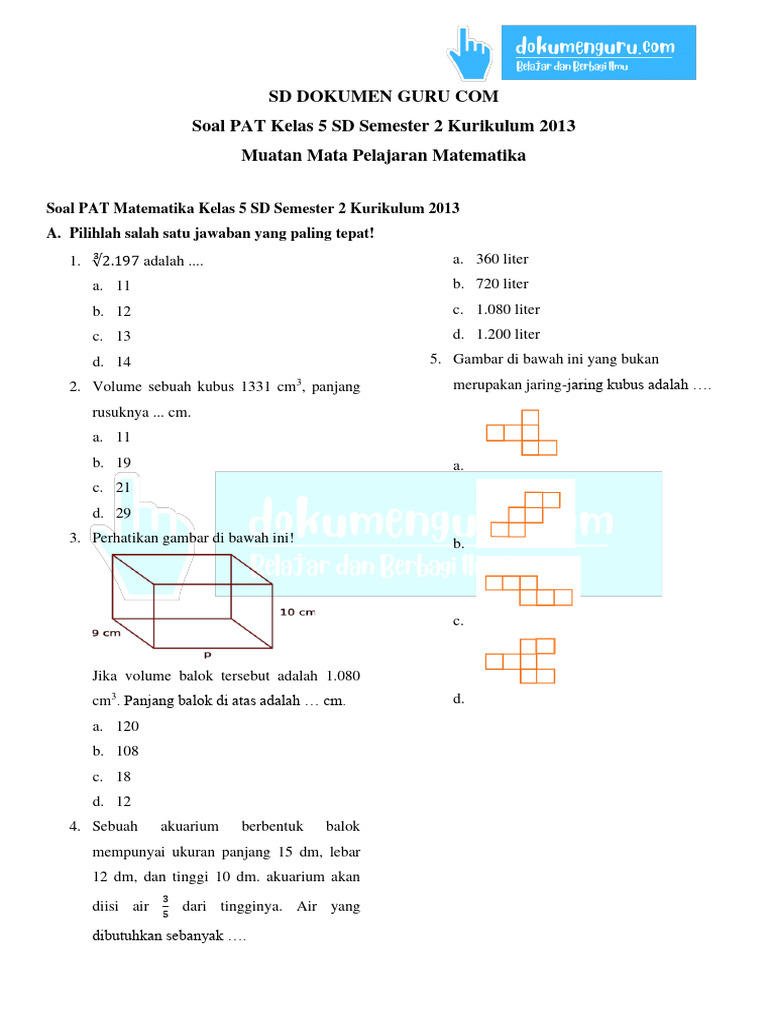 Waspada Bullying! Sambil Temani Anak Latihan Soal Materi Kelas 5 SD Matematik Semester 2 Waspada Bullying! Sambil Temani Anak Latihan Soal Materi Kelas 5 SD Matematik Semester 2
