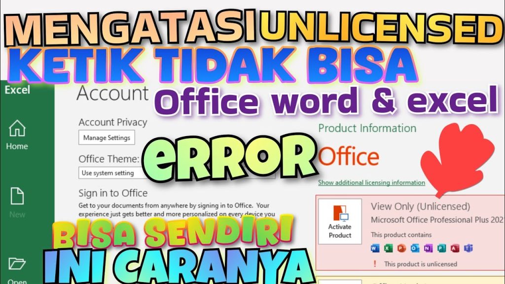 cara mengatasi word unlicensed product