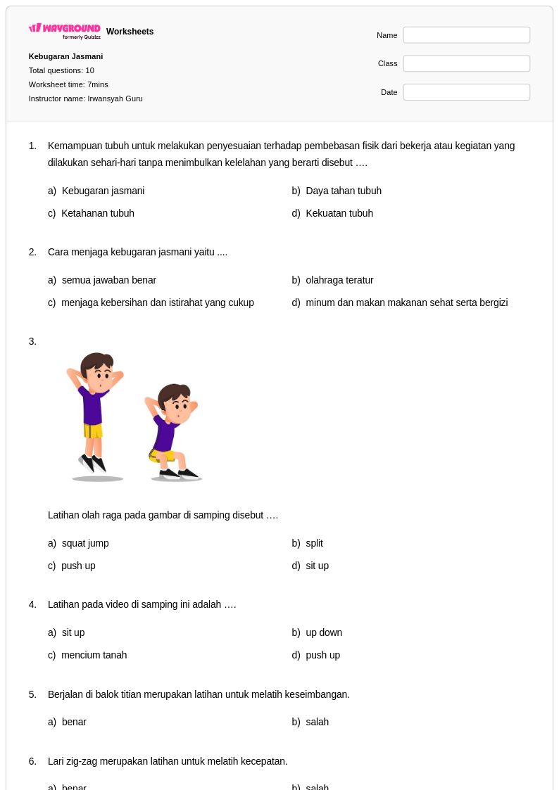 materi dan soal penjas kelas 4 sd aktivitas kebugaran Rahasia Anak Fit dalam 3 Langkah